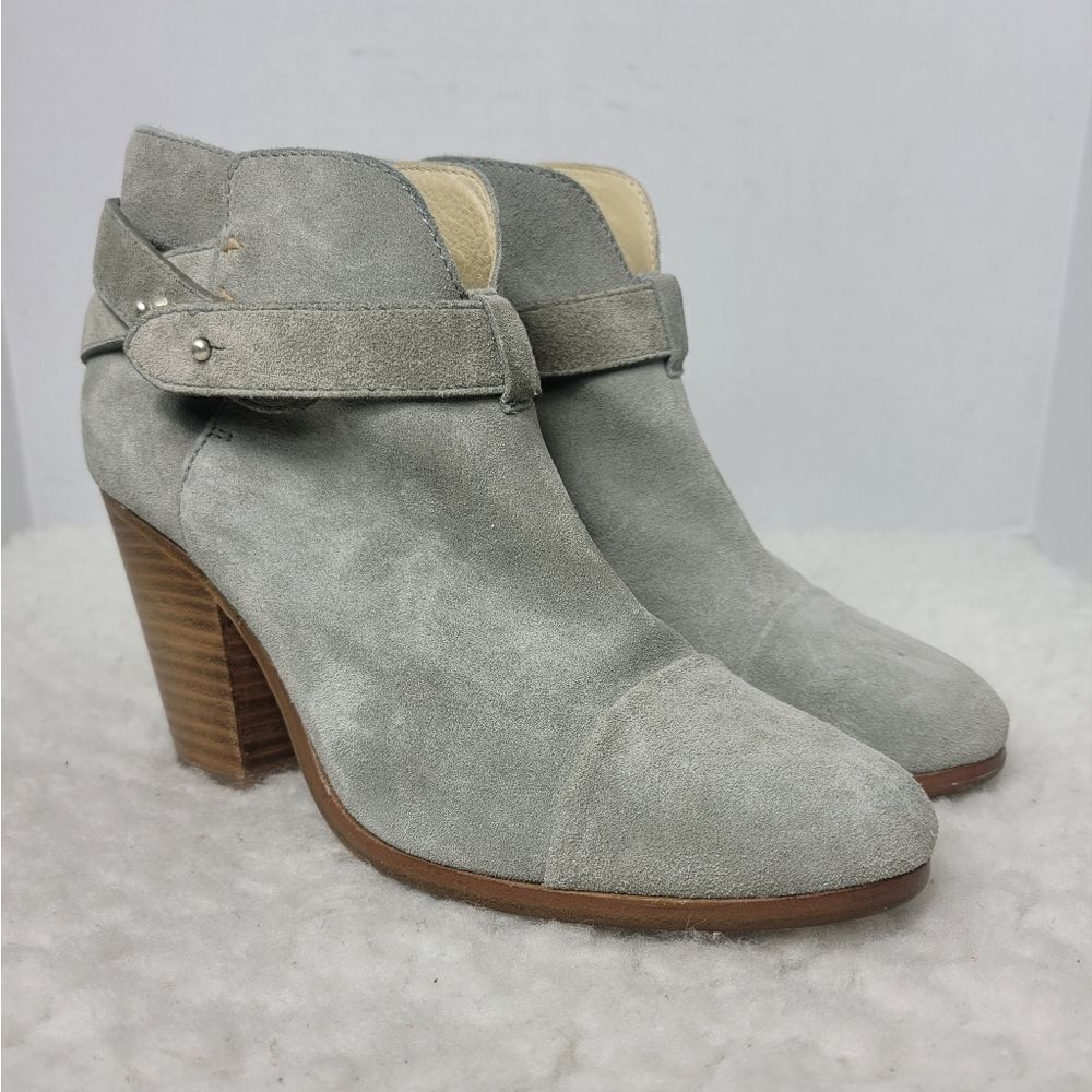 Rag & Bone Harrow Women's Boots Size 9.5 Gray Suede Ankle Bootie Italy Made